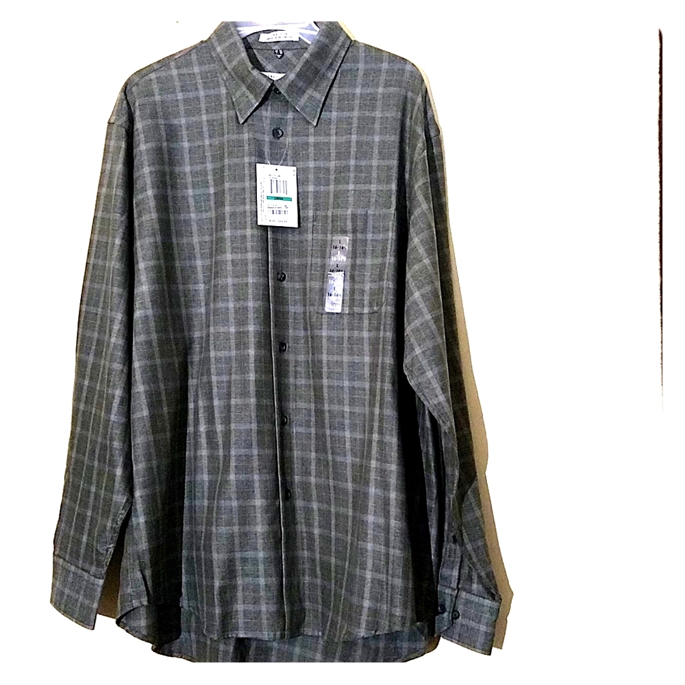 2/$35 NWT Geoffrey Beene Plaid Dress Shirt L - Picture 1 of 12